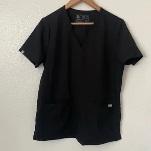 Figs XXS Casma Three-Pocket Scrub Top in Black thumbnail 6