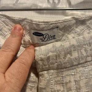 Old Navy The Diva Silver Metallic Jacquard Skinny Ankle‎ Pants Womens 14 Holiday thumbnail 5
