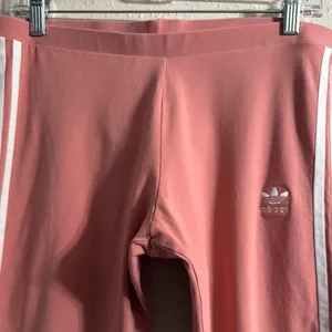 Adidas Pink High-Waist Leggings with Side Stripes thumbnail 4
