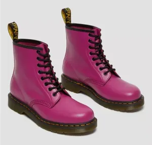 Dr. Marten’s 1460 Smooth Leather Lace Up Boots in Pink thumbnail 2