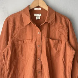 Ariat Billie Jean Relaxed Button Up Western Shirt Size Medium Ginger Cowgirl thumbnail 3