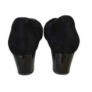 Clarks Unstructured Un Cosmo Way Black Suede Patent Leather Block Heel 8.5‎ thumbnail 4