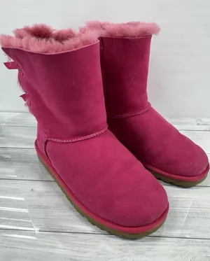 Ugg Mini Bailey Bow Ii Women Ankel Boots Suede Fuchsia Us 6 /Uk 5 /Eu 36 thumbnail 1