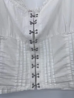 Free People White Hook-and-Eye Ruffle-Trim Crop Camisole thumbnail 4