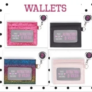 Retractable ID Badge Holder Wallet Black Card Case Lanyard NEW thumbnail 2