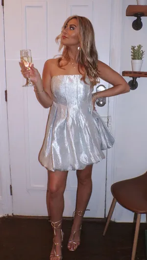 Free People Silver Balloon Dress thumbnail 1