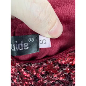 PrettyGuide Sequin Bodycon Dress Women S Burgundy Red V-Neck Mini Party Clubwear thumbnail 5