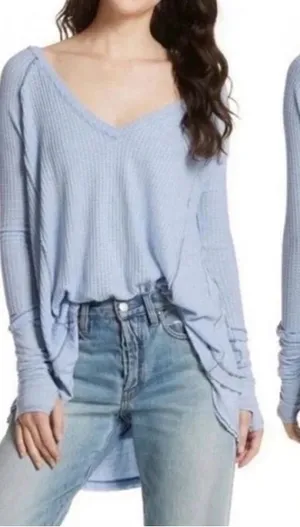 Free People Laguna Oversized Pullover Light Blue We The Free thumbnail 1