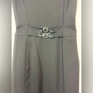 Emporio Armani Black 100% Wool Belted Dress Size 8. G#26 thumbnail 2