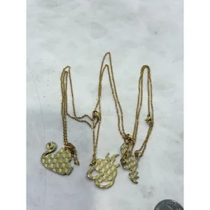 3pc Black Cat Enamel Necklace Set Halloween Spooky Cute Bat Cat Gold Tone Chain thumbnail 3