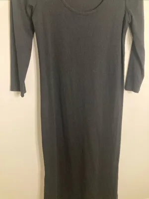 The Nines by HATCH Black Long Sleeve Scoop Neck Midi Dress thumbnail 5