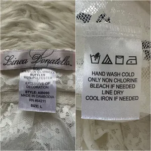 Linea Donatella Babydoll Chemise Lingerie Sleepwear Top Sheer Lace White Sz L thumbnail 6