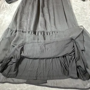 Soft Surroundings Olga Black Sheer Lined Tiered Maxi Dress L Elegant Timeless thumbnail 7