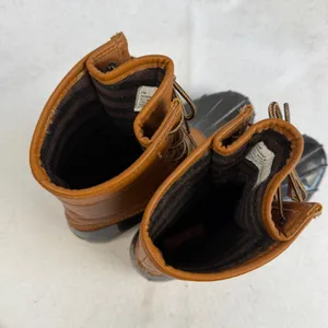 Sporto Arianna Duck Rain Boots Tan Brown Black‎ Rubber Lace Up Womens 6 Western Retro thumbnail 10