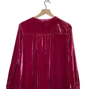 NEW Anthropologie Women's Size XS Melody Velvet‎ Tunic Dress Raspberry Pink Red thumbnail 6