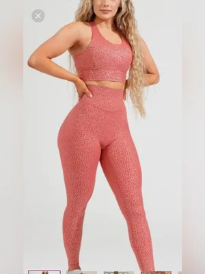 Buffbunny Legacy leggings high waisted rise mauve bossy print dots workout thumbnail 4