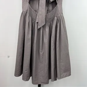 Wishlist Apparel Dress Women L Gray Cotton Ruffle Tie Back Cottagecore Boho Mini thumbnail 6