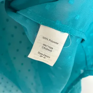 J. Crew Factory Teal Blue Plumetis Semi-Sheer Button Front Blouse Womens Large thumbnail 4