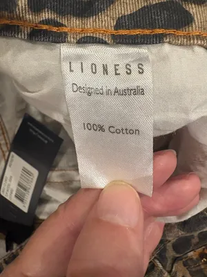 Lioness Top Model wide leg Jean Leopard brown sz M new NWT thumbnail 6