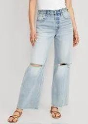 Old Navy high Rise Wide Leg Jeans Ripped thumbnail 3