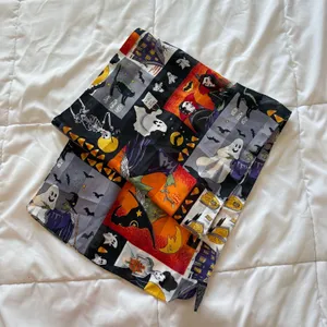 Vintage Halloween Scarf Witches Ghosts Vampires Haunted House 59x14 Holiday thumbnail 1