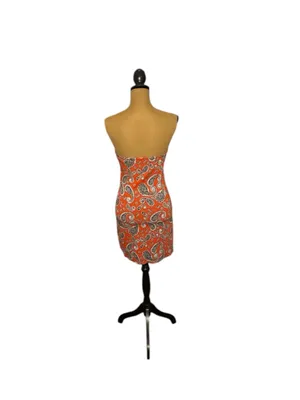 Urban Outfitters Kristy Tube Dress M Red Paisley Strapless Mini Y2K Bodycon thumbnail 3