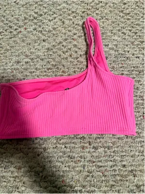 Triangl Ribbed One Shoulder Bikini Top- Size Large thumbnail 3