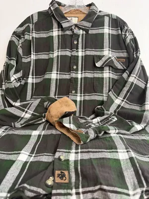 Legendary Whitetails Green and Black Plaid Flannel Button-Down Shirt thumbnail 1