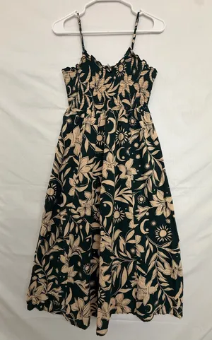Patrons of Peace Women’s Floral Smocked Midi Dress M Excellent(A836) thumbnail 1