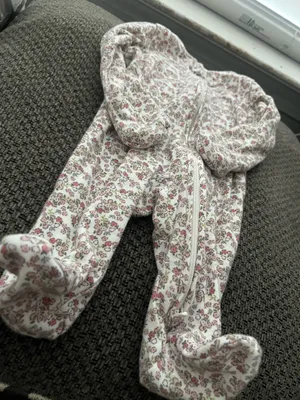 Flower footie White Size newborn thumbnail 3