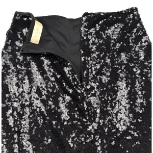 Altar'd State Black Sequin Skirt Size XS Lined Faux‎ Wrap Front Going Out Party thumbnail 7