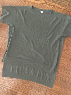 Lululemon Be At East Cashmere Blend Short Sleeve High Low Sweater Size OS thumbnail 3