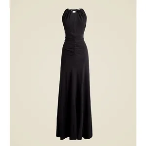 J.Crew Collection Full Length Embellished Ruched Dress Black Formal US 6 NWT thumbnail 5