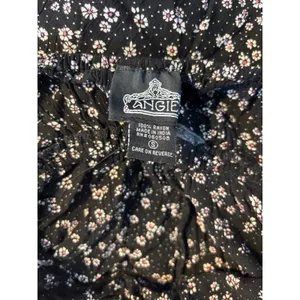 Angie Floral Mini Dress Black Pink Daisy Empire Waist Tie Front‎ Small thumbnail 5