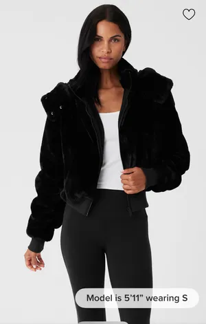 🖤 Alo Faux Fur Foxy Jacket – Black (Size M) thumbnail 1