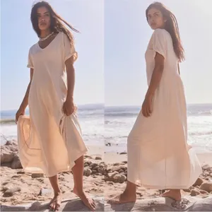 Free people beach maxi dress in cream au lait thumbnail 10