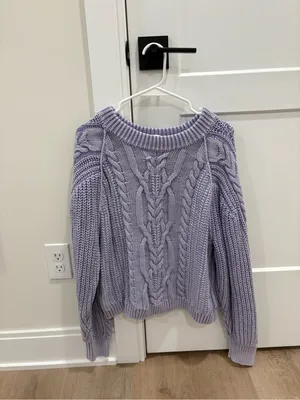 Free People Frankie Cable Knit Sweater Size Medium 100% Cotton thumbnail 2