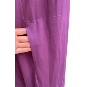 Eileen Fisher Twist Back Bateau Neck Purple Jersey Tunic Shift Midi Dress Sz M thumbnail 8