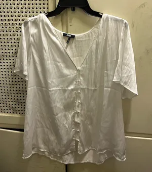 Paige medium white silky front button blouse thumbnail 1