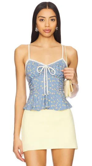 Free People Sammi Tank in Allure Blue Comb in Size Medium thumbnail 1