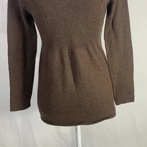 Sarah Spencer Wool Blend Brown V Neck Cardigan Sweater Size Large thumbnail 10