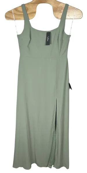 NEW Lulus Remarkable Arrival Sleeveless Maxi Dress Size XL Sage Brush Bridesmaid thumbnail 1