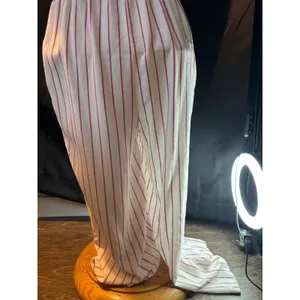 Forever 21 Contemporary Red White Striped Strapless Wide Leg Jumpsuit‎ Small thumbnail 3