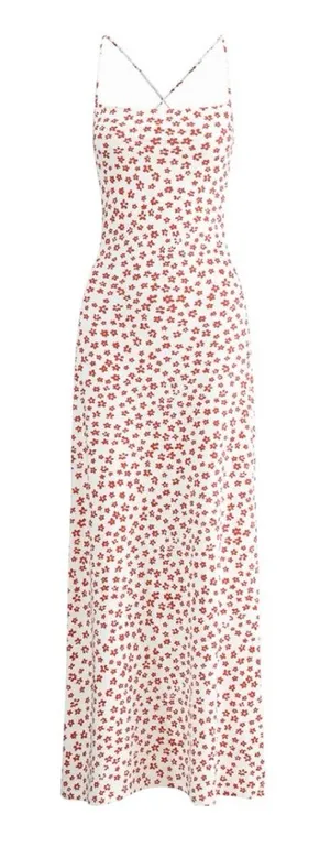 Commense Strappy Floral Print Crisscross Flowy Long Dress Multicolor Medium NWT thumbnail 1