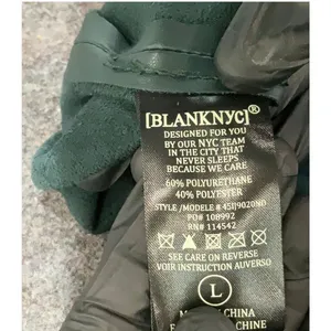 BlankNYC Womens Vegan Leather Asymmetrical Zip Jacket Moto biker Dark Green L thumbnail 8