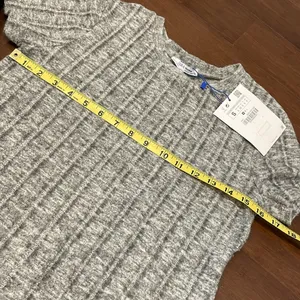Zara Gray Striped Very Soft Tee Shirt thumbnail 5