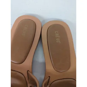 new Crēvo sz 10 brown sandal flip flop strappy leather boho slides thumbnail 5