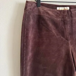Margaret Godfrey Vintage Western Boho 70s Suede Chocolate Brown Bootcut Pants 12 thumbnail 2