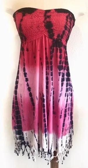 Ravinya pink swim strapless cover up S thumbnail 1