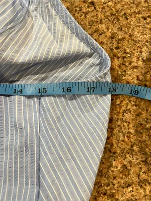Milk & Honey Blue Striped Halter Top Size Large Coastal Chic NWT thumbnail 8